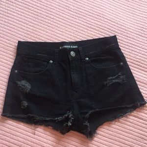 Express Black Jean Shorts